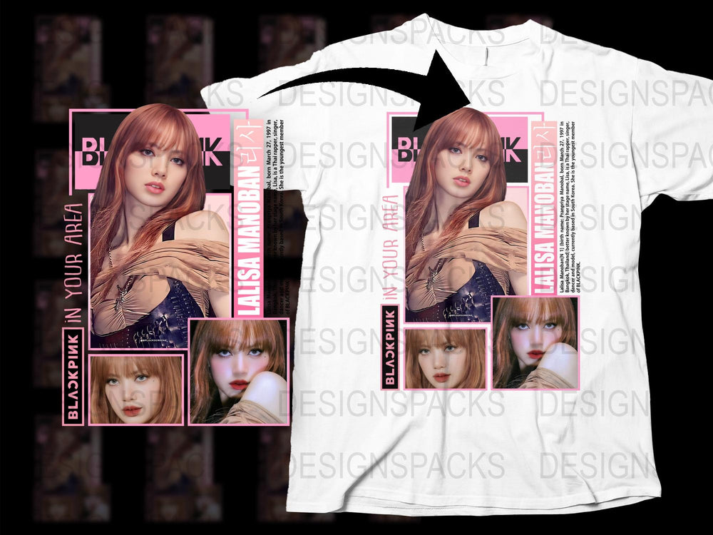 Blackpink Lisa Graphic T-Shirt, K-Pop Music Fan Merch, Lisa Photo Print Tee, Unisex Fashion Top