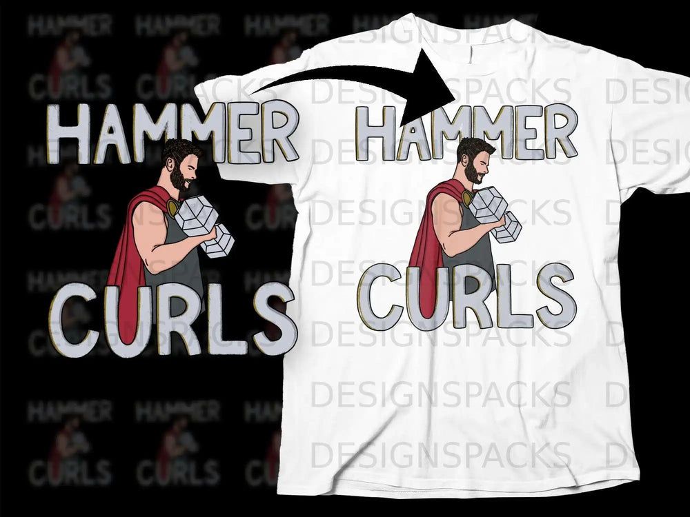 Hammer Curls Graphic T-Shirt for Fitness Fans