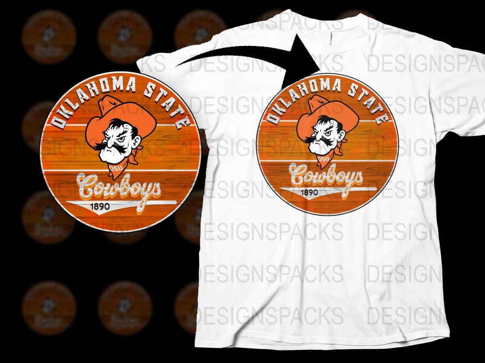 Oklahoma State Cowboys T-Shirt Vintage Logo Graphic Tee College Sports Apparel Unisex White Cotton Shirt