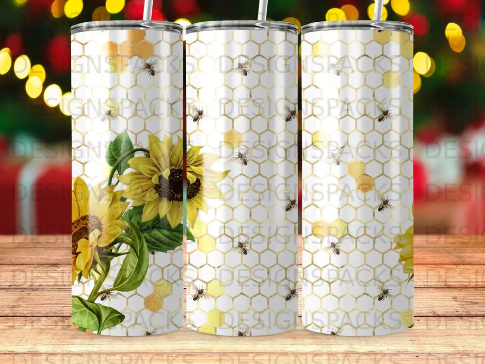 Golden Honeycomb Bee Sunflower Tumbler product type