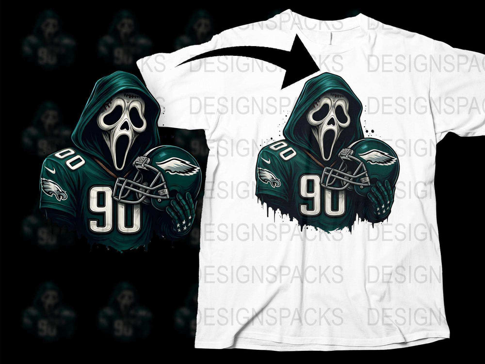 Philadelphia Eagles Grim Reaper Football Fan T-Shirt, Unique Sports Apparel, Unisex Jersey Design