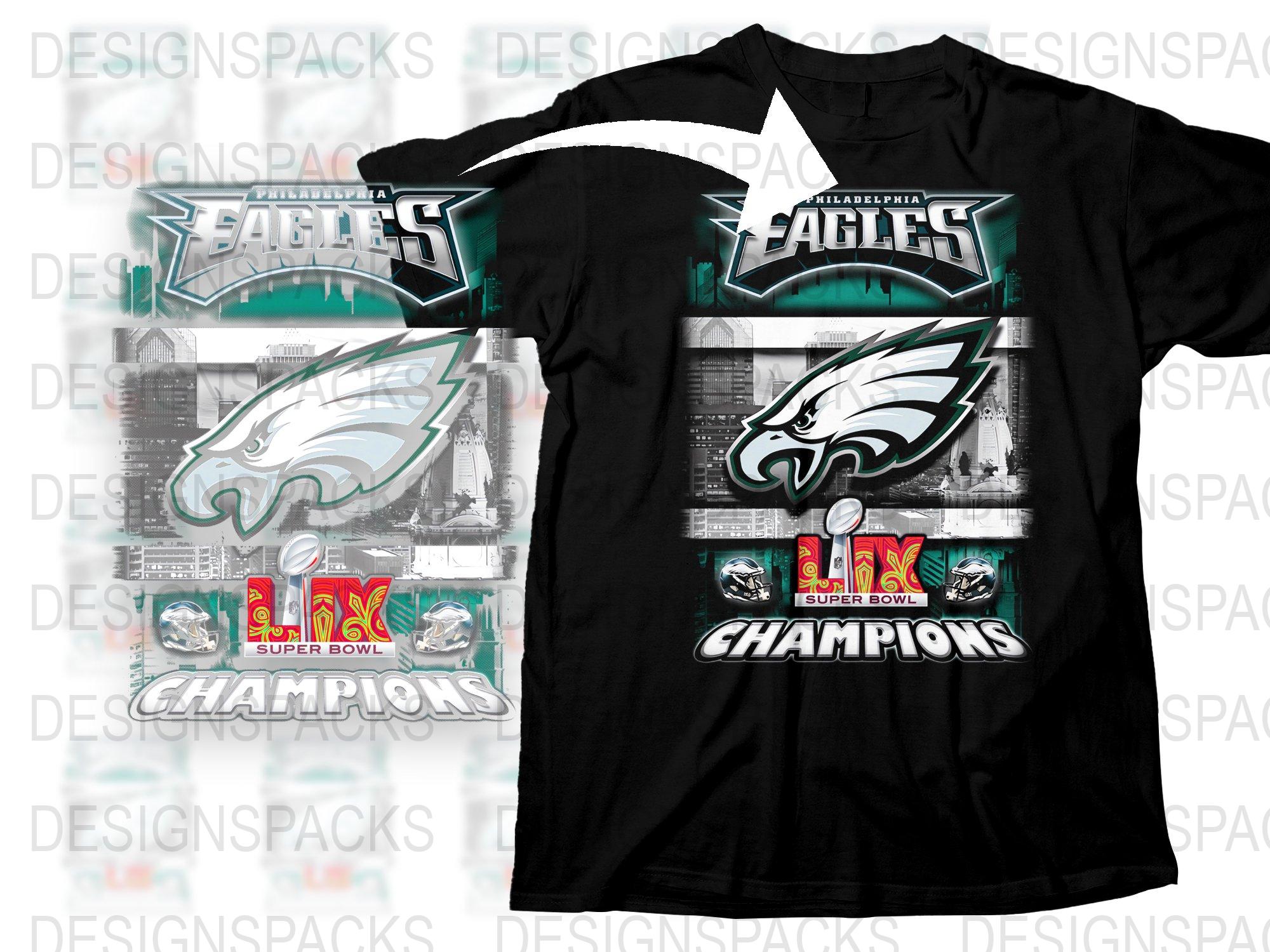 Philadelphia Eagles Super Bowl LIX Champions Halftone Png