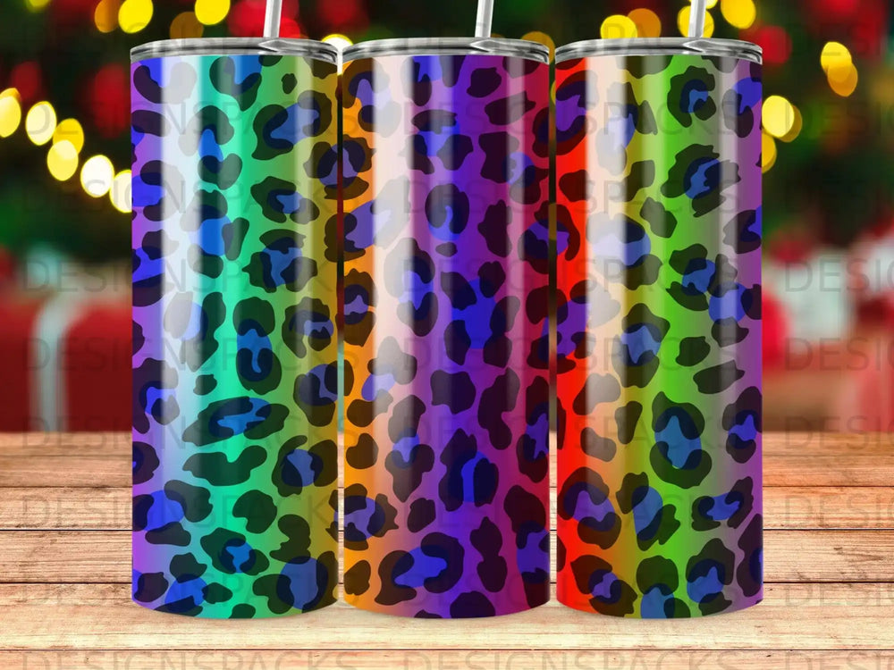 Bright Rainbow Leopard Spot Gradient Seamless Pattern product type