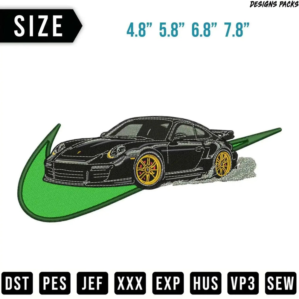 Elite Performance Car Embroidery Design