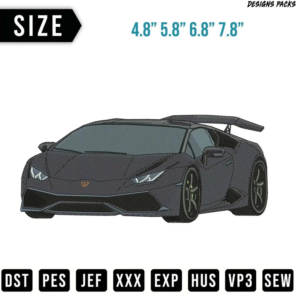 Elite Supercar Digital Embroidery Design