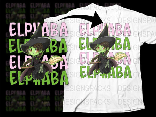 Elphaba Inspired Witch Graphic T-Shirt, Green Witch Art, Broadway Musical Fan Apparel, Unique Fantasy Tee Design, Magical Character Shirt