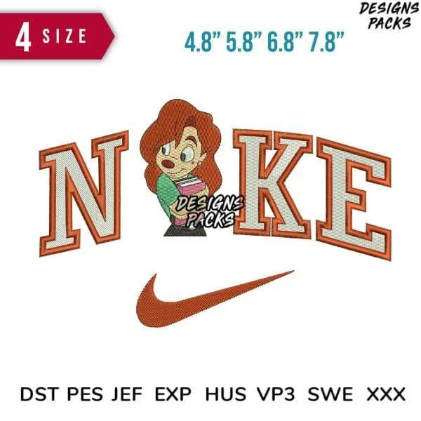 Swoosh Roxanne Embroidery Design 4.8" 5.8" 6.8" 7.8"