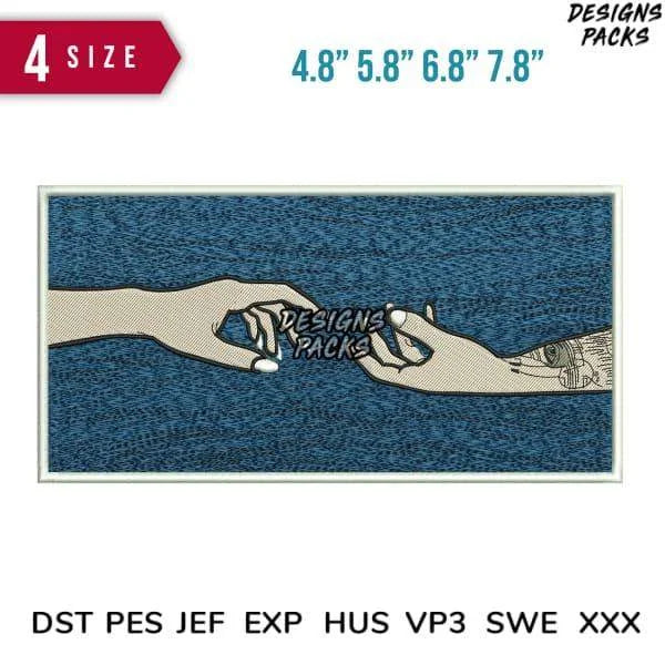 Promise on the sea Embroidery Design 4.8" 5.8" 6.8" 7.8"
