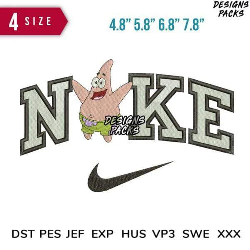 Swoosh Patrick Star Embroidery Design 4.8
