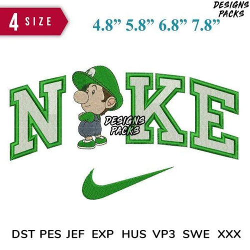 Swoosh Baby Luigi Embroidery Design 4.8