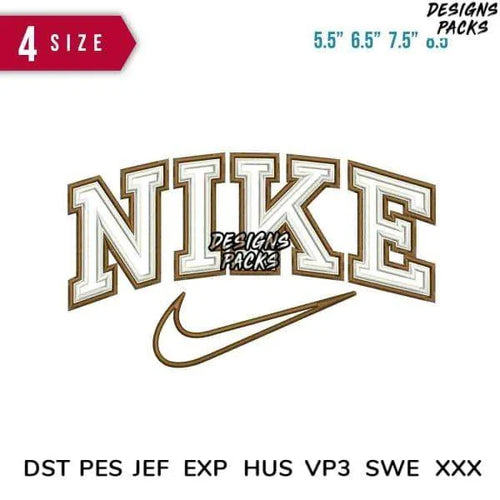 Swoosh Double outline B Embroidery Design 5.5