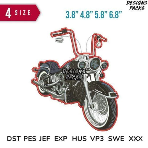 Harley Davidson Chopper Border Embroidery Design 3,8