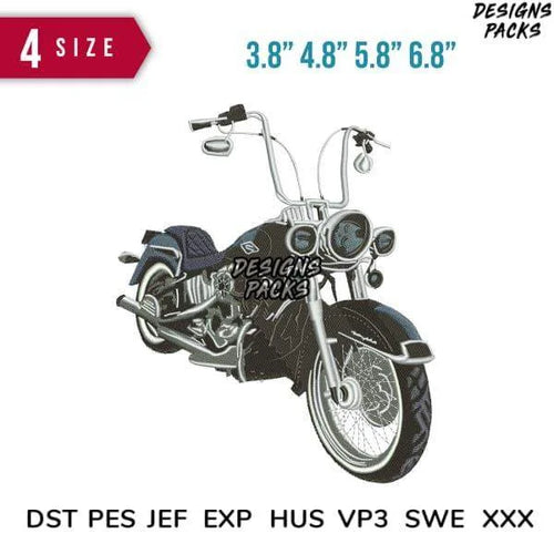 Harley Davidson Chopper Embroidery Design 3,8