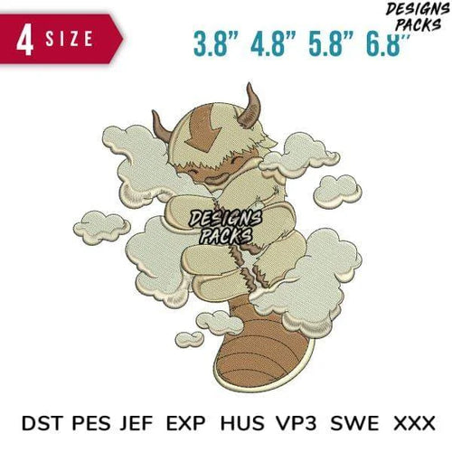 Aang Cloud Embroidery Design 3.8