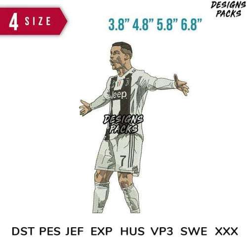 Ronaldo Block Embroidery Design 3.8