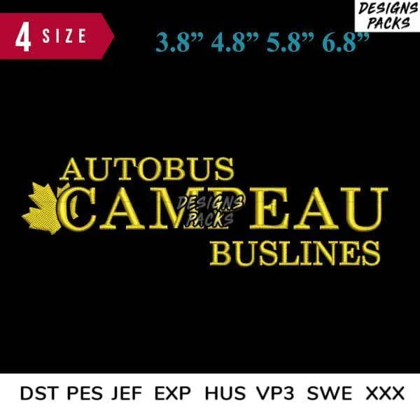 Autobus Embroidery Design 3.8" 4.8" 5.8" 6.8"