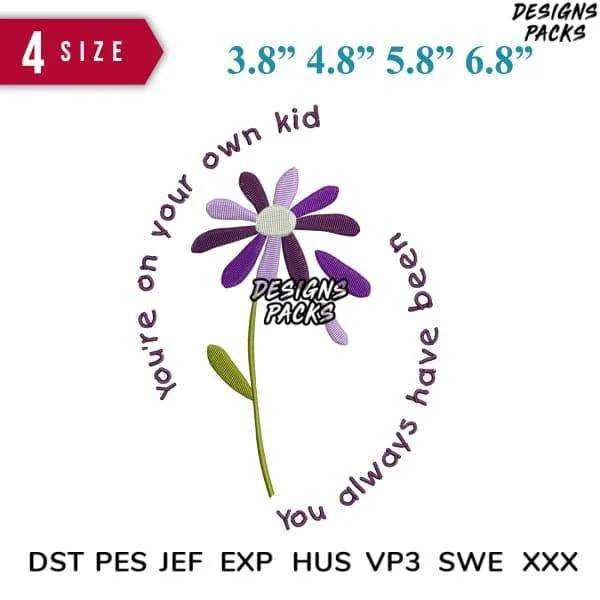 Flower Fall Embroidery Design 3.8" 4.8" 5.8" 6.8"