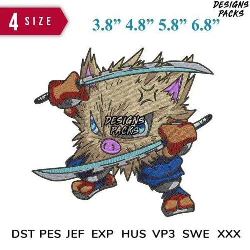 Primeape with sword Embroidery Design 3.8