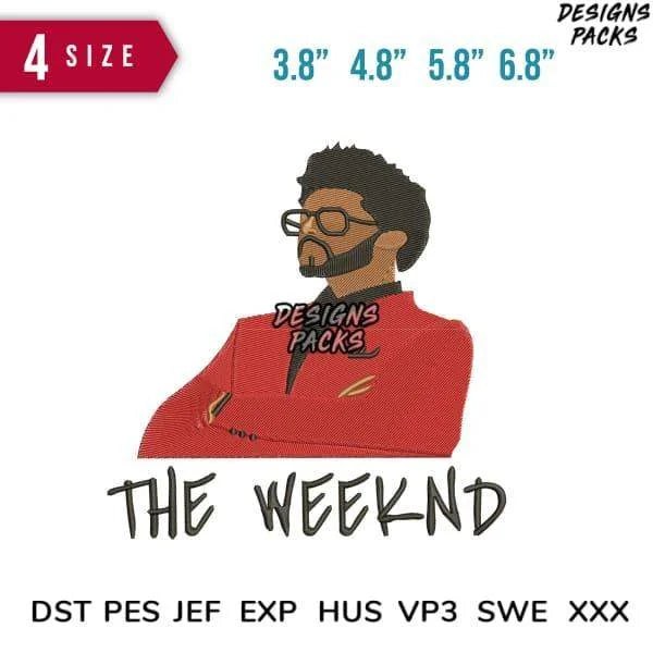 The Weeknd Embroidery Design 3.8" 4.8" 5.8" 6.8"