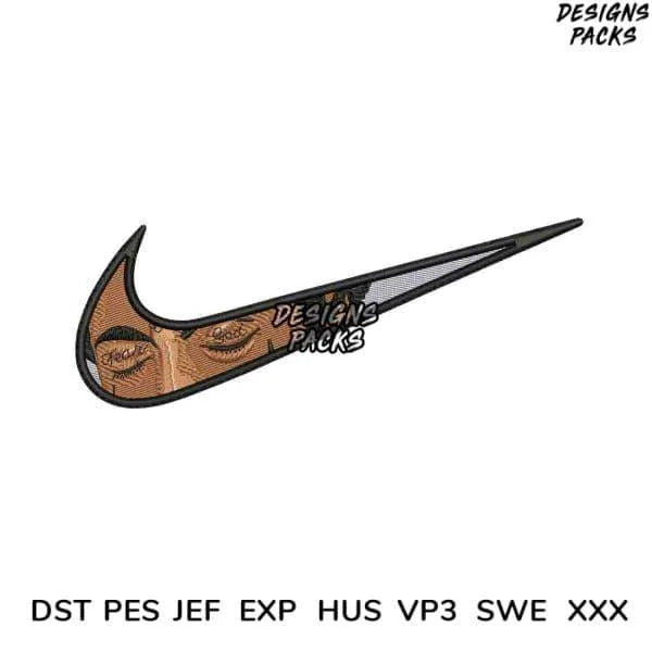 Swoosh Lil wayne Embroidery Design 3.8" 4.8" 5.8" 6.8"