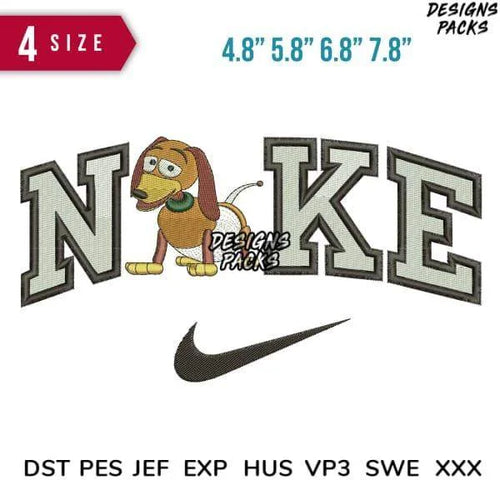 Swoosh Slinky Dog Embroidery Design 4.8