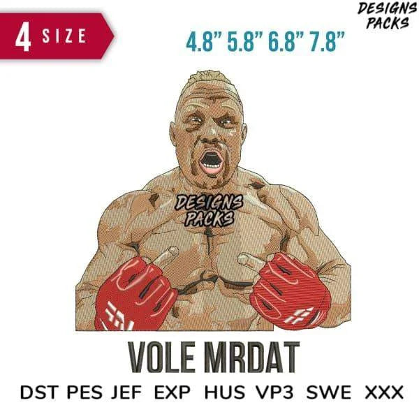 Vole Mrdat Embroidery Design 4.8" 5.8" 6.8" 7.8"