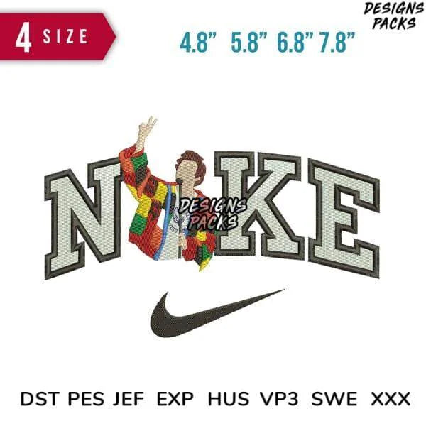Swoosh Harry S Embroidery Design 4.8" 5.8" 6.8" 7.8"