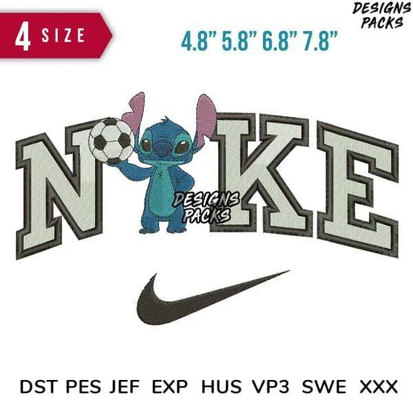 Swoosh Stitch Soccer Embroidery Design 4.8" 5.8" 6.8" 7.8"