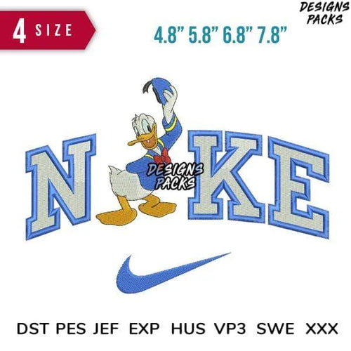 Swoosh Donald hat Embroidery Design 4.8