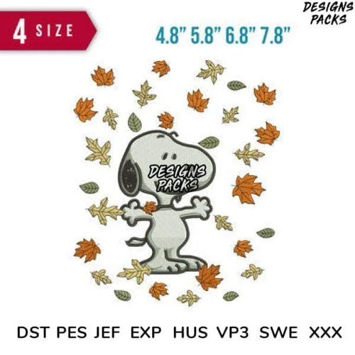 Snoopy Fall Embroidery Design 4.8