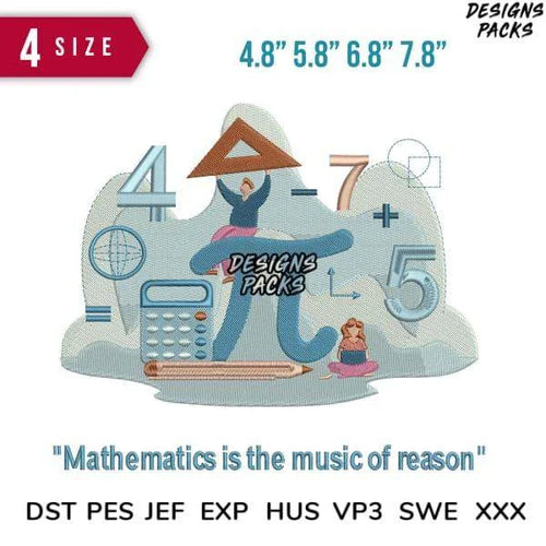 Mathematics is music Embroidery Design 4.8