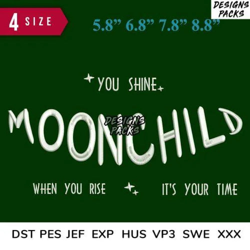 MoonChild Embroidery Design 5.8