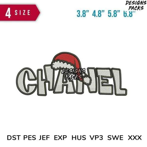Brands Christmas Hat Embroidery Design 3.8