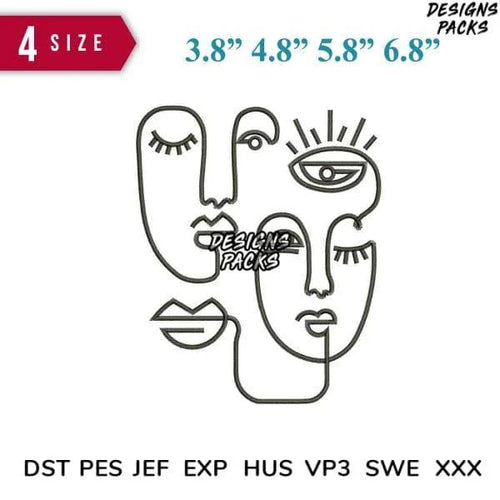Line Art Old Embroidery Design 3.8