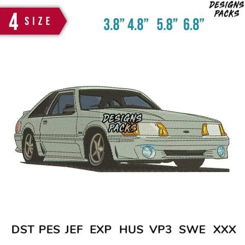 Car Grey With lamp on Embroidery Design 3.8