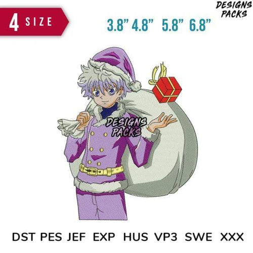 Killua Santa Embroidery Design 3.8