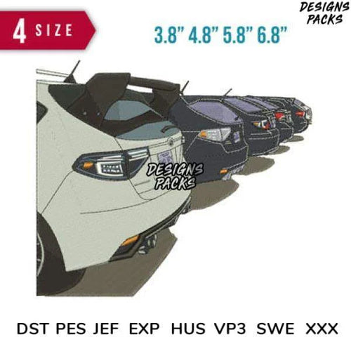 Cars Back Embroidery Design 3.8