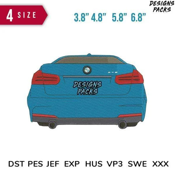 Bmw car back Embroidery Design 3.8" 4.8" 5.8" 6.8"