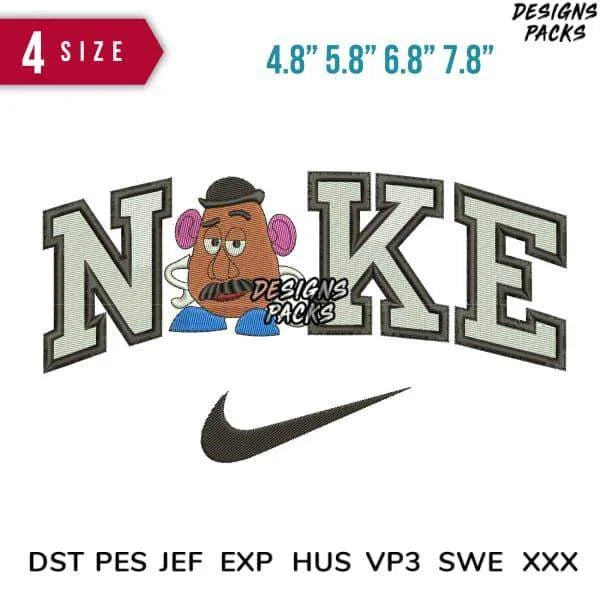 Swoosh Mr Potato Embroidery Design Multi Sizes