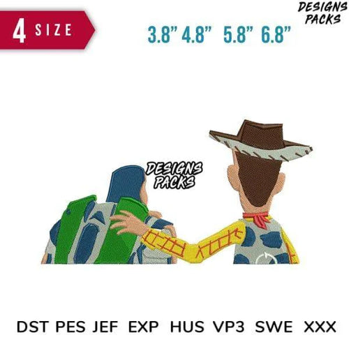 Woody And Buzz Embroidery Design 3.8