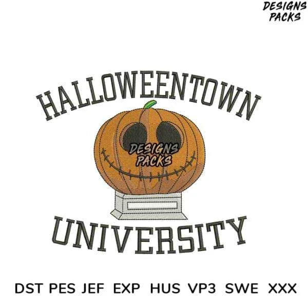 Halloweentown pumpkin university Embroidery Design 3.8" 4.8" 5.8" 6.8"