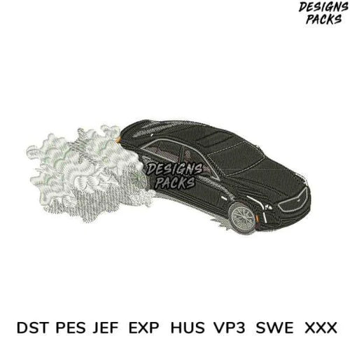 car smoke Embroidery Design 3.8