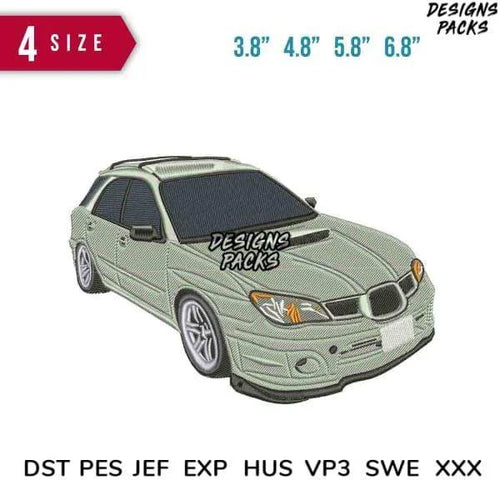 Car Grey toxic Embroidery Design 3.8