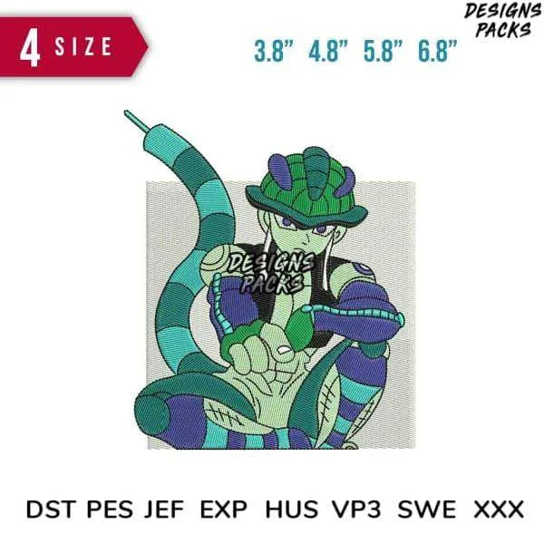 Supervillain Embroidery Design 3.8" 4.8" 5.8" 6.8"
