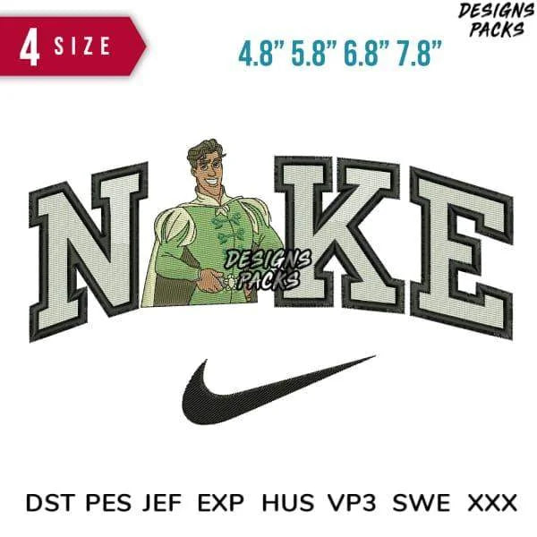 Swoosh Naveen Embroidery Design 4.8" 5.8" 6.8" 7.8"