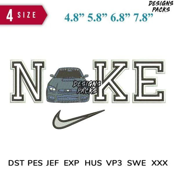 Swoosh Car Subiflow Embroidery Design 4.8" 5.8" 6.8" 7.8"