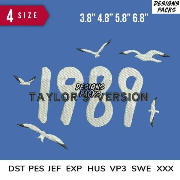 1989 Taylor Ver Embroidery Design 3.8" 4.8" 5.8" 6.8"
