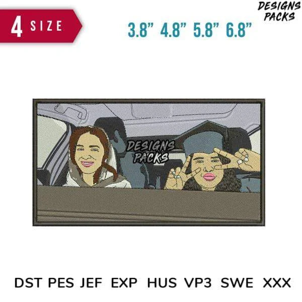 Graduattion On Car Embroidery Design 3.8" 4.8" 5.8" 6.8"