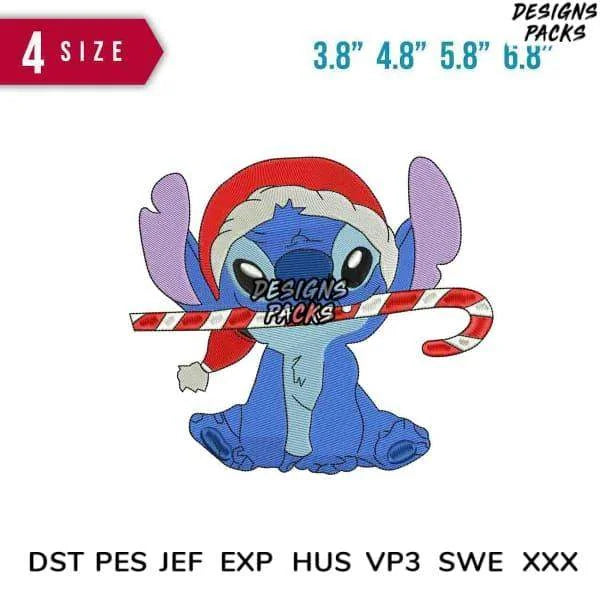 Stitch Christmas Embroidery Design 3.8" 4.8" 5.8" 6.8"