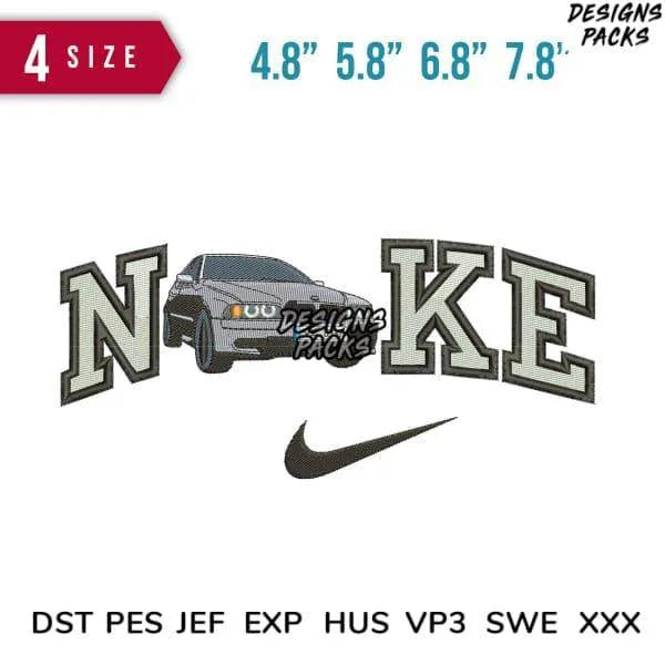 Swoosh Car German Embroidery Design Multi Sizes